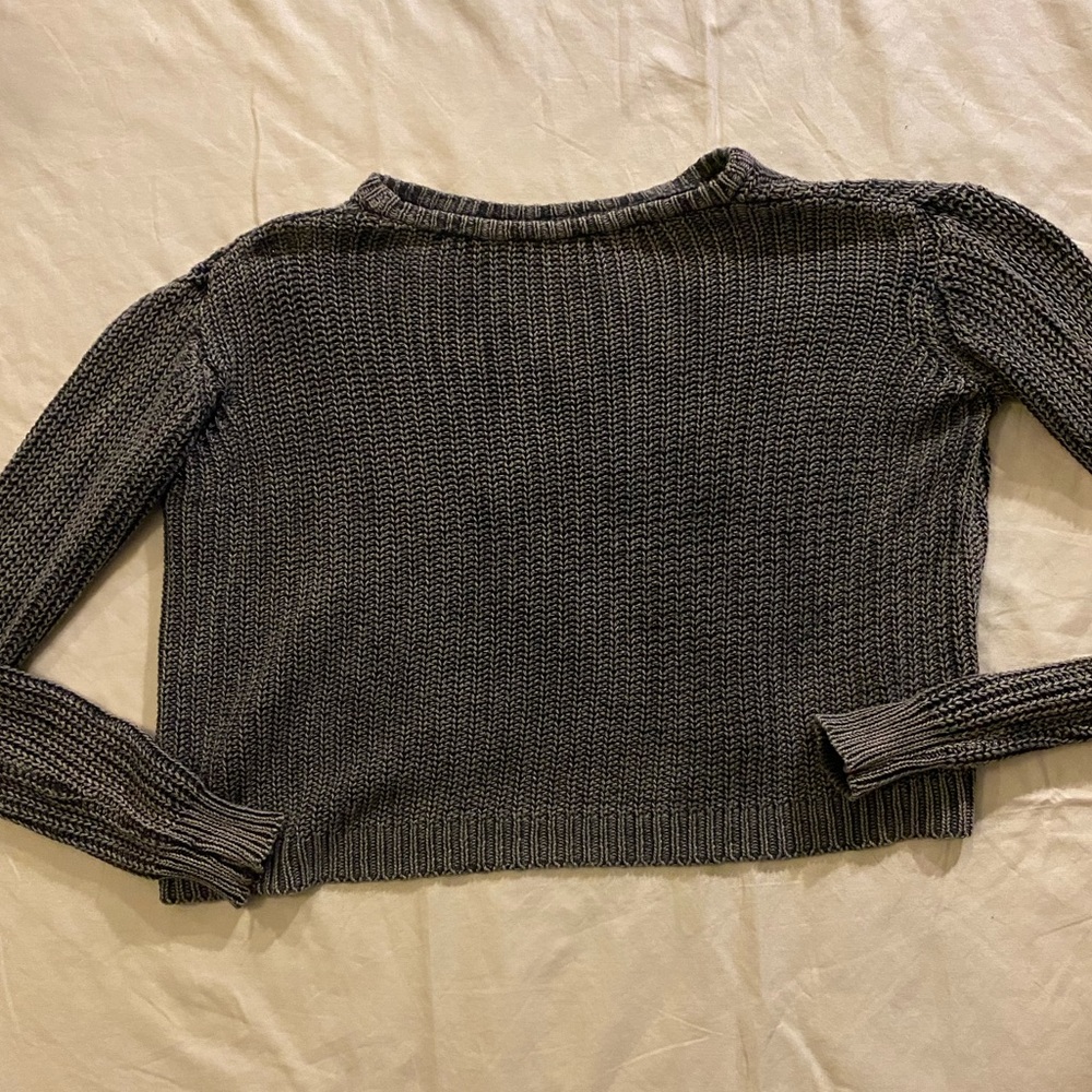 Brandy Melville Gray Woven Wool Sweater
